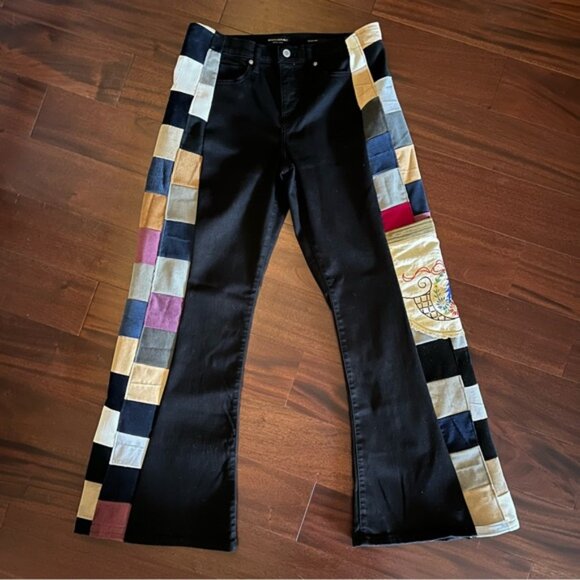 Corduroy patchwork flares bell bottoms grateful stealie dead shakedown ❤️⚡️💙 - Picture 7 of 13